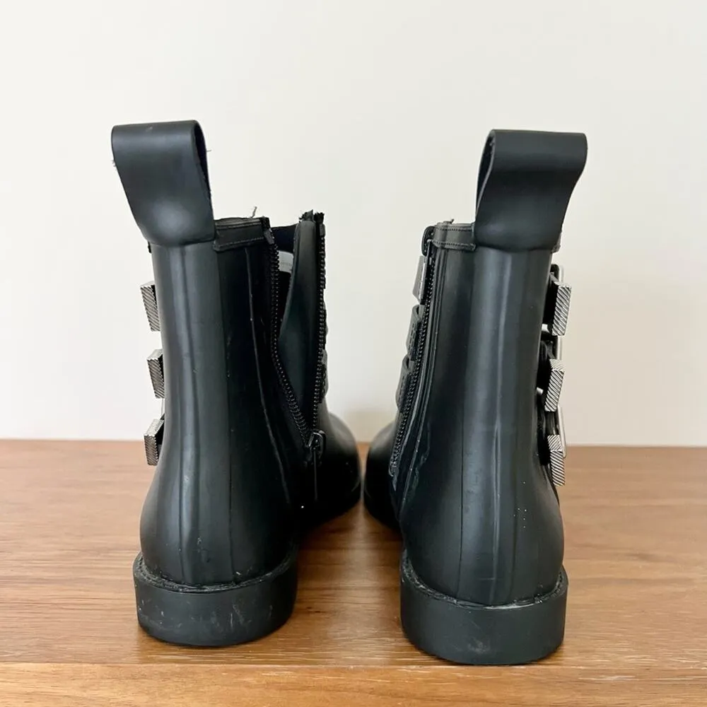 Loeffler Randall Nash Rain Ankle Boots with Buckle Detail Matte Black Size 6 US - Image 10