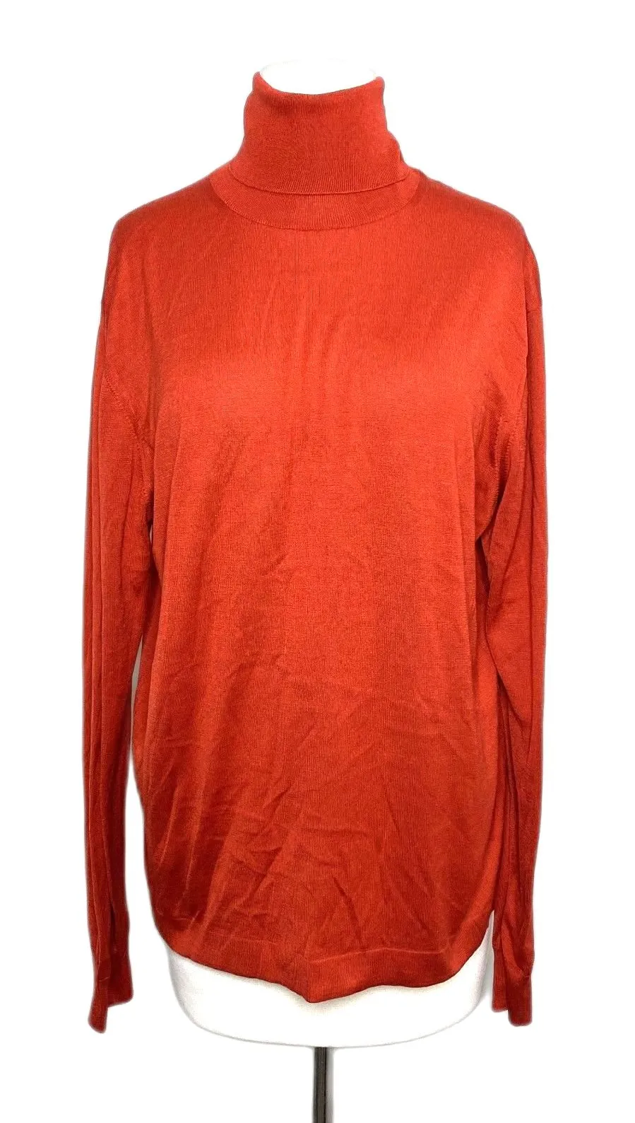 Dolce & Gabbana Orange Knit Turtleneck Sweater Lightweight Long Sleeve Luxe - Image 1