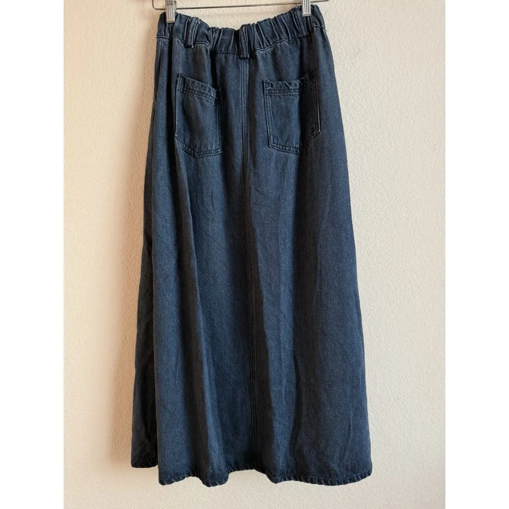 YFB Young Fabulous & Broke Wide-Leg High Rise Elastic Waist Jeans Skirt Sz S Y2K - Image 2