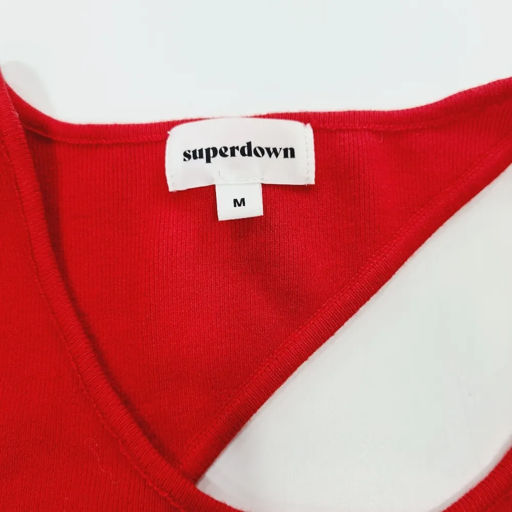 Superdown Reign Knit Bodysuit in Red - Image 5