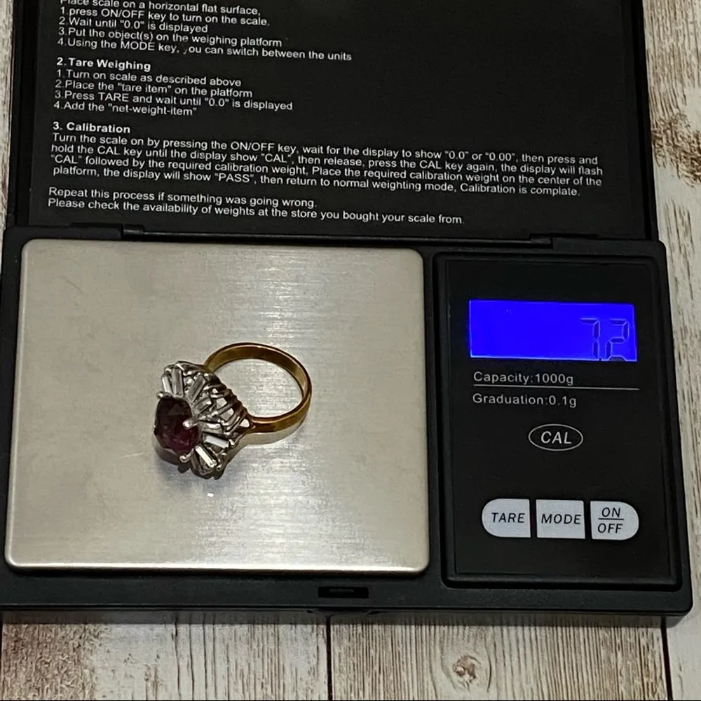 Amethyst  CZ Stone Cocktail Ring Size 8 - Image 12