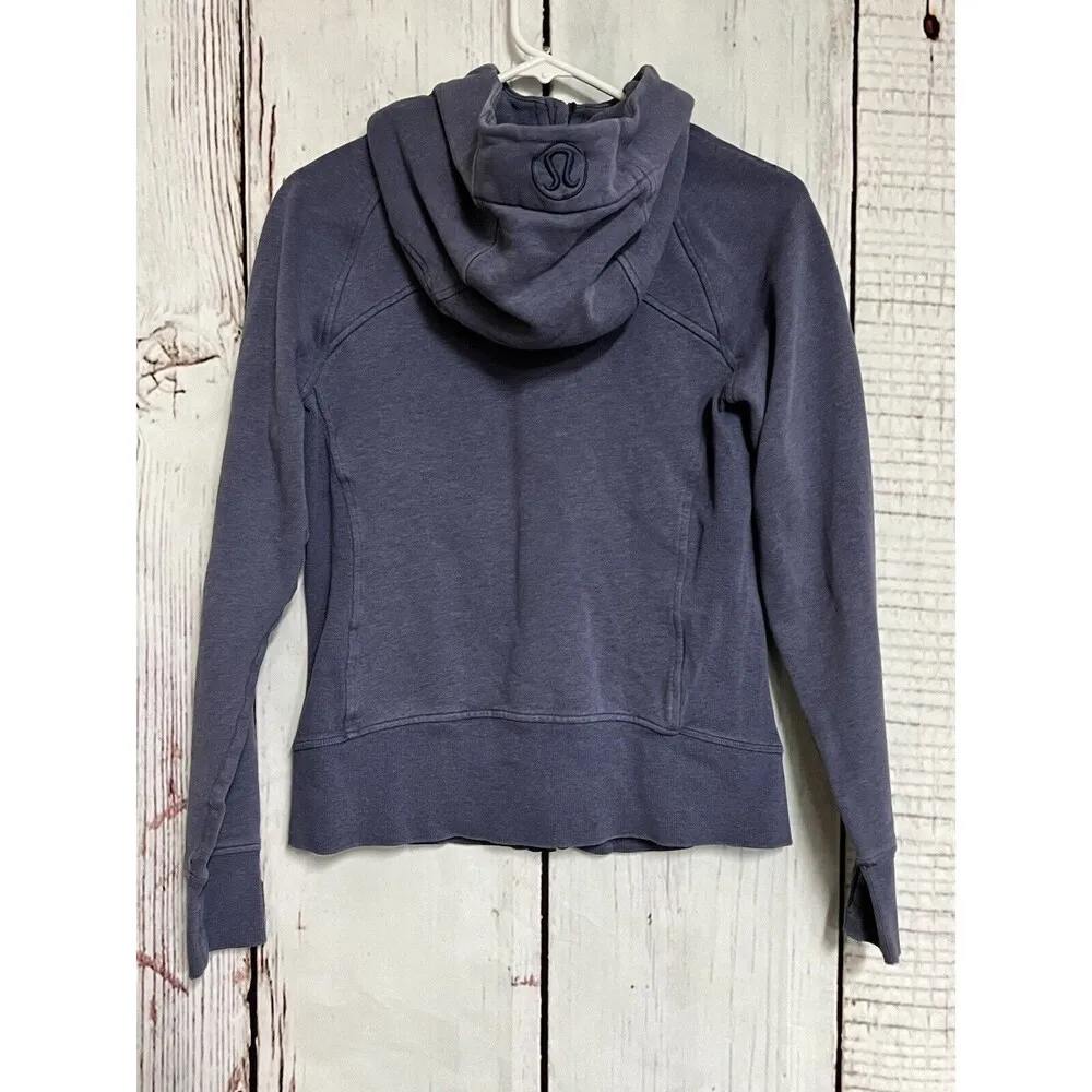 Lululemon Full Zip Scuba Jacket *Light Cotton Heathered Daze Purple Blue Size 8 - Image 2