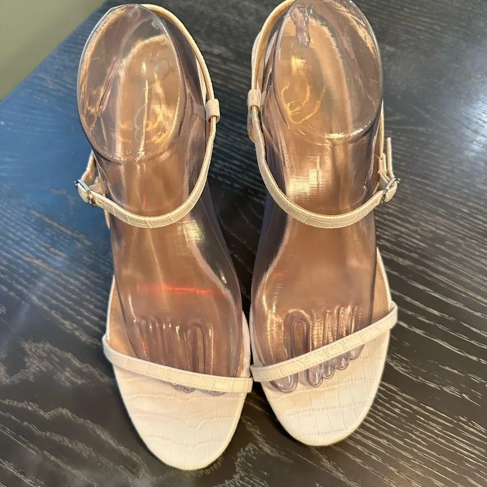 Sam Edelman white strappy sandals 4” heels size 10 NWT - Image 2