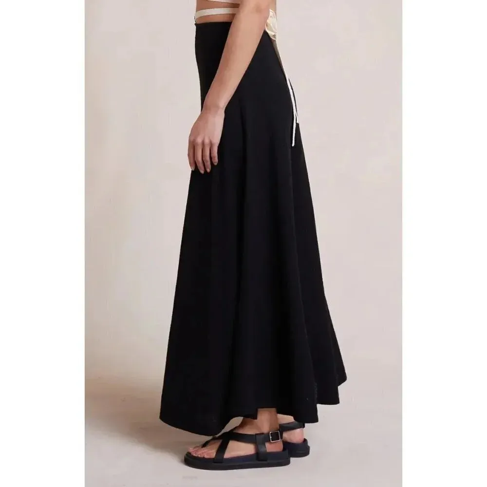 Bec & Bridge Lauryn Knit Maxi Skirt in Black 4 New Womens wrap Tie - Image 3