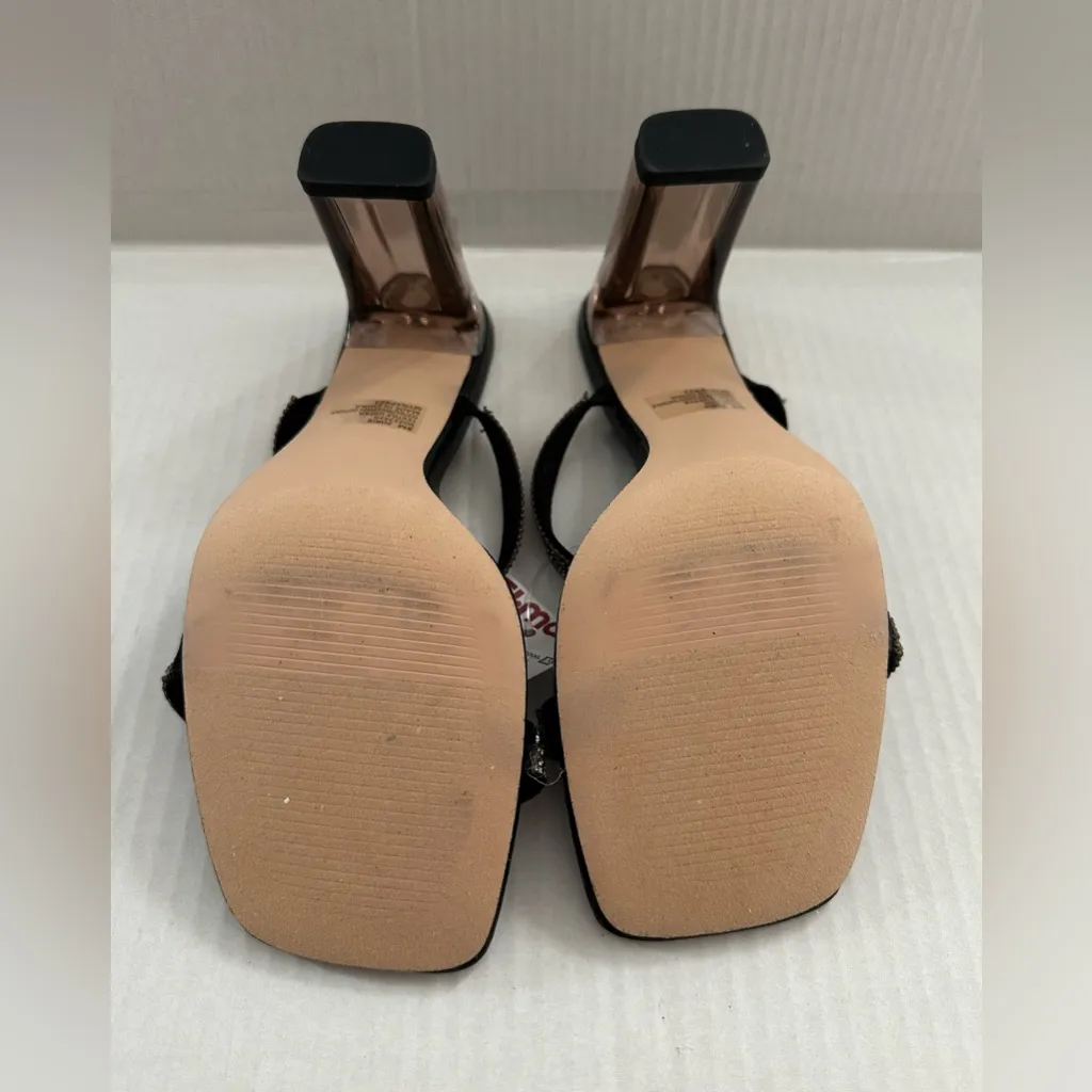 XOXO Black and Silver Strappy Heels - Image 7