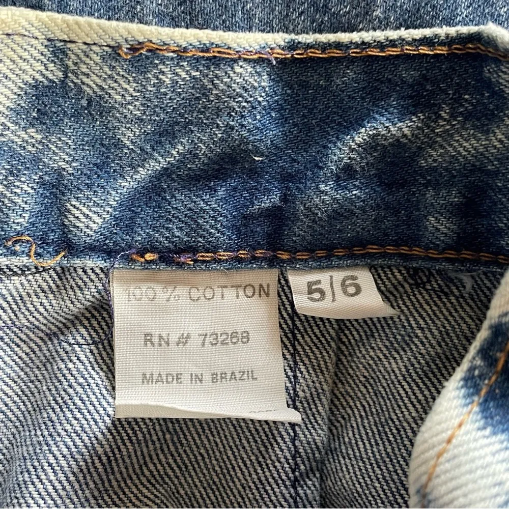 Vintage Acid Wash Midi Denim Jean Skirt 100% Cotton Size 6 - Image 7