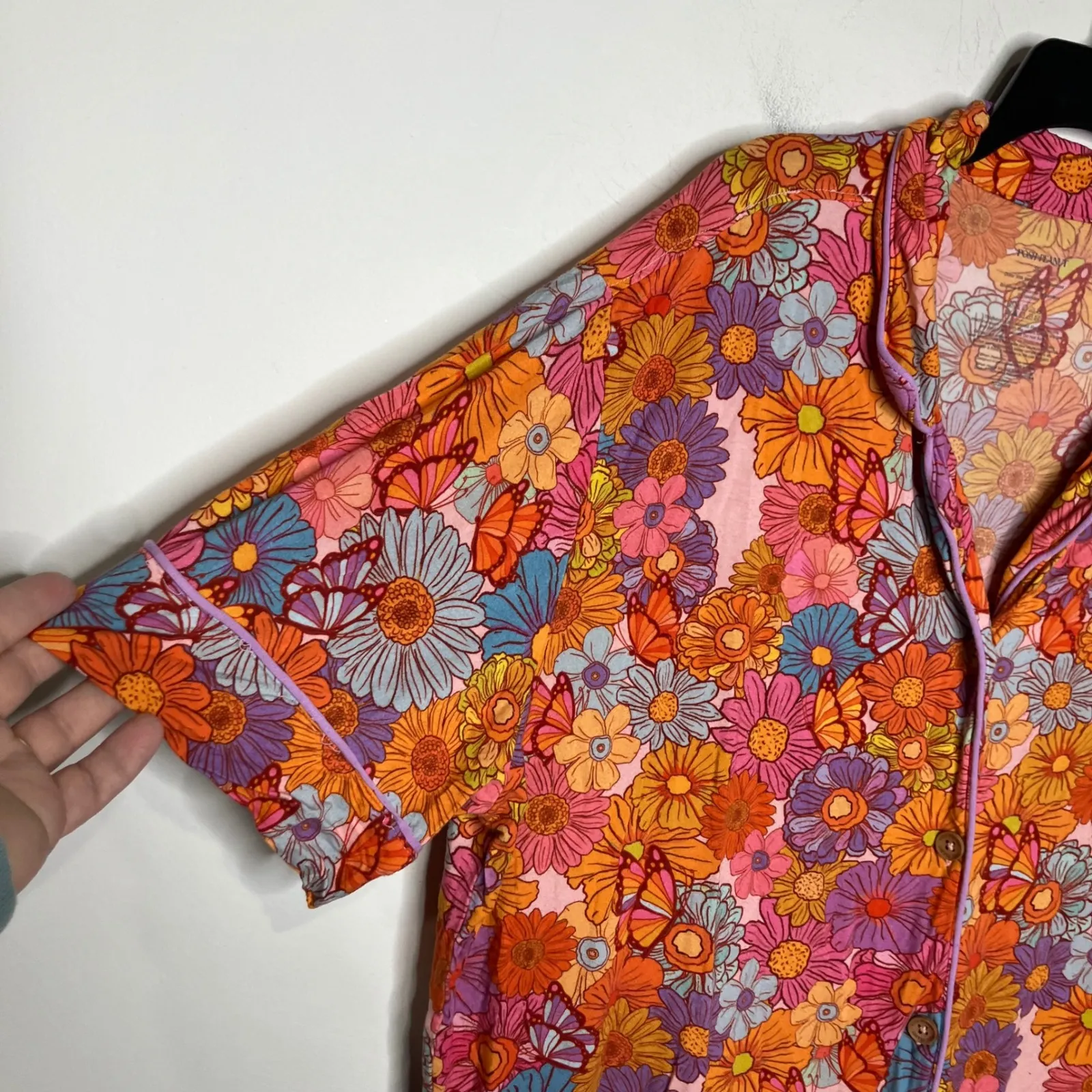 Posh Peanut meadow mom bamboo pajama top button down womens size 3XL retro style Pink - Image 2