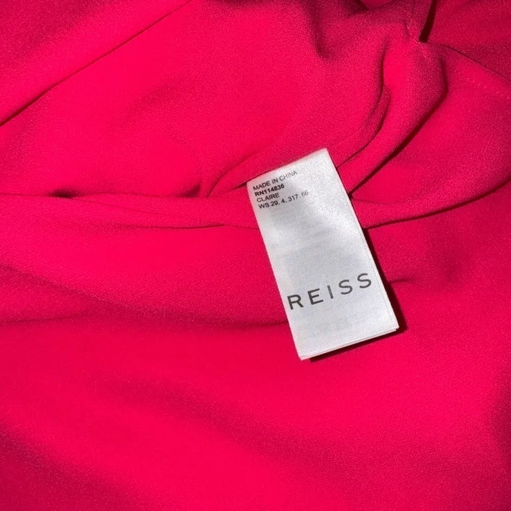 NWOT Reiss Claire collar pleated rose color midi-dress size 0 - Image 9