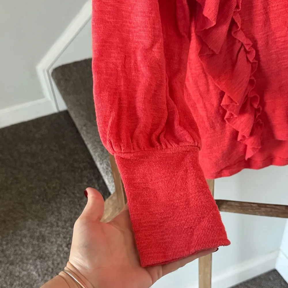 Pilcro Vibrant Coral Ruffled Blouse - Image 3