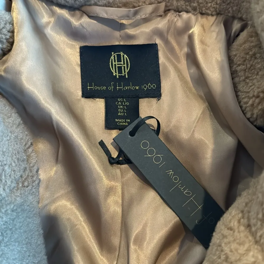 House of Harlow 1960 Faux Fur Teddy Jacket Sz L - Image 3