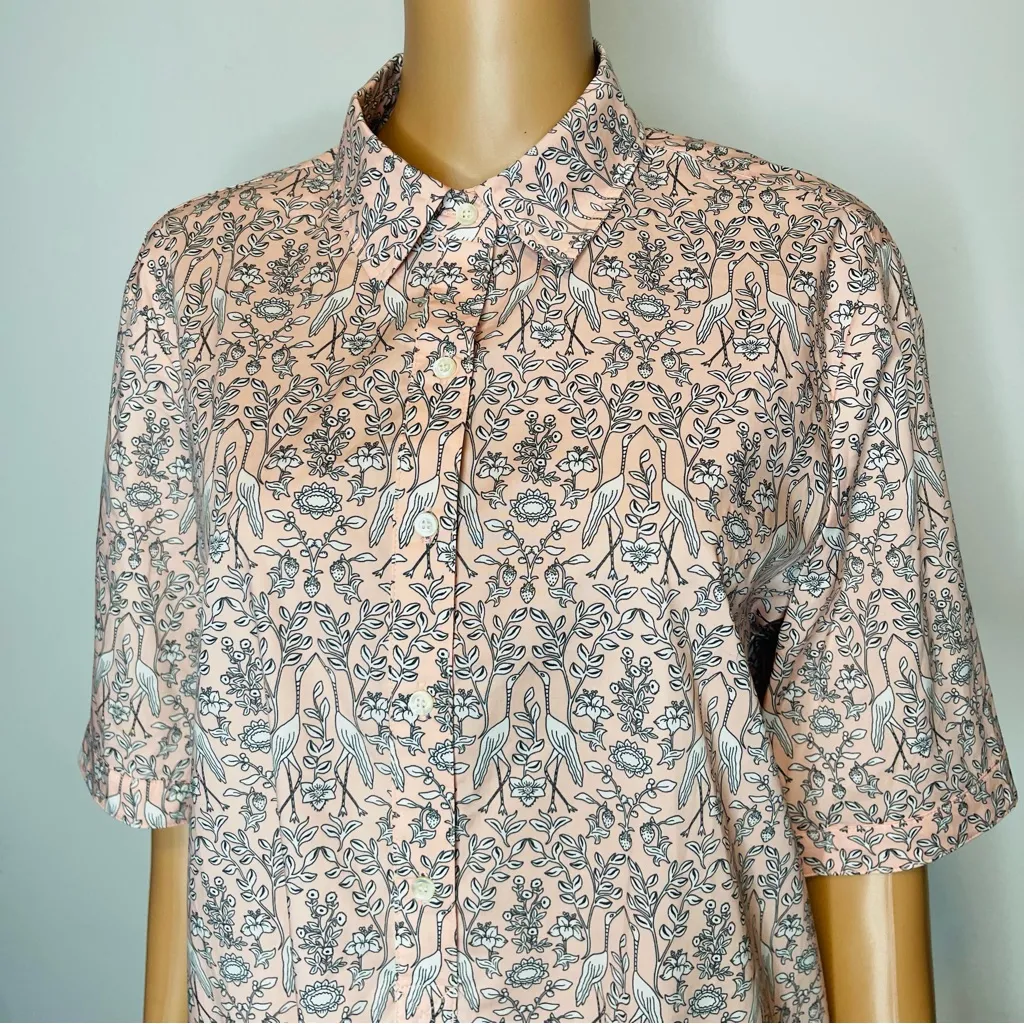 J. McLaughlin Arisa Cotton Popover NWT Floral Bird  Shirt Dress sz XL - Image 11
