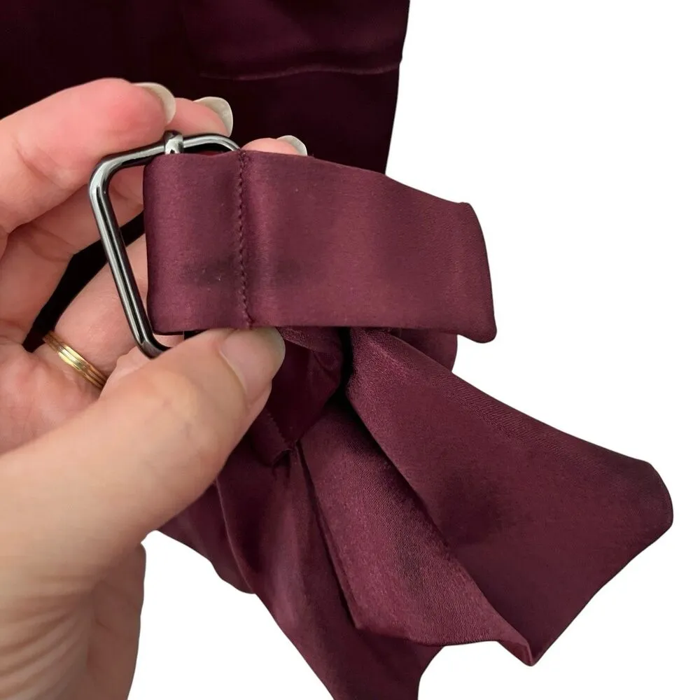 Babaton Satin Cargo Pants Women’s Size 00 Burgundy Utility Trousers Y2K - Image 13