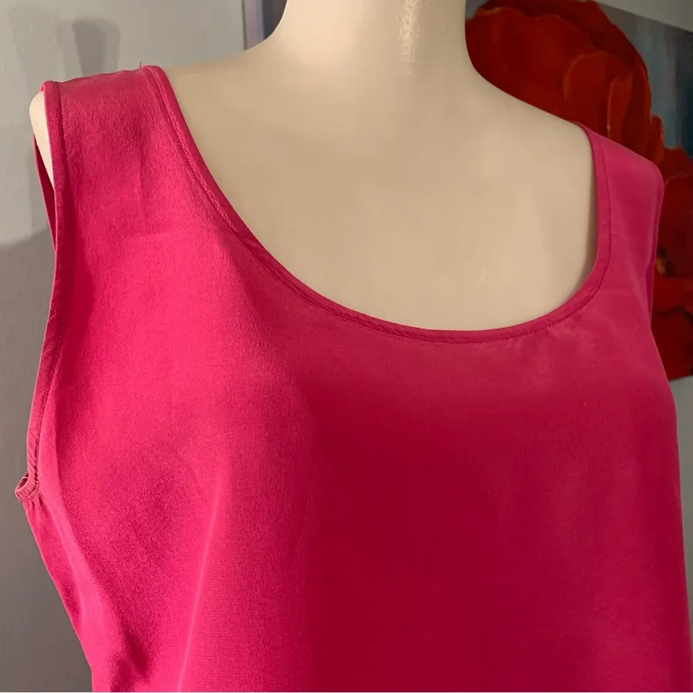 Mila Schon 100% Silk Blouse Cami Tank Pink made in Italy size 42 6 M - Image 4