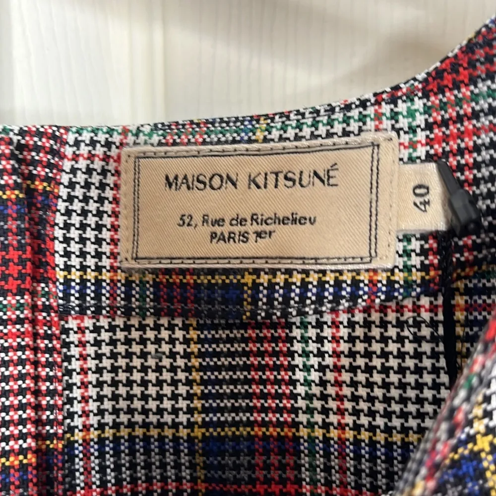 Maison Kitsune Multicolor Check Women’s Blouse Size 40 new Red - Image 7