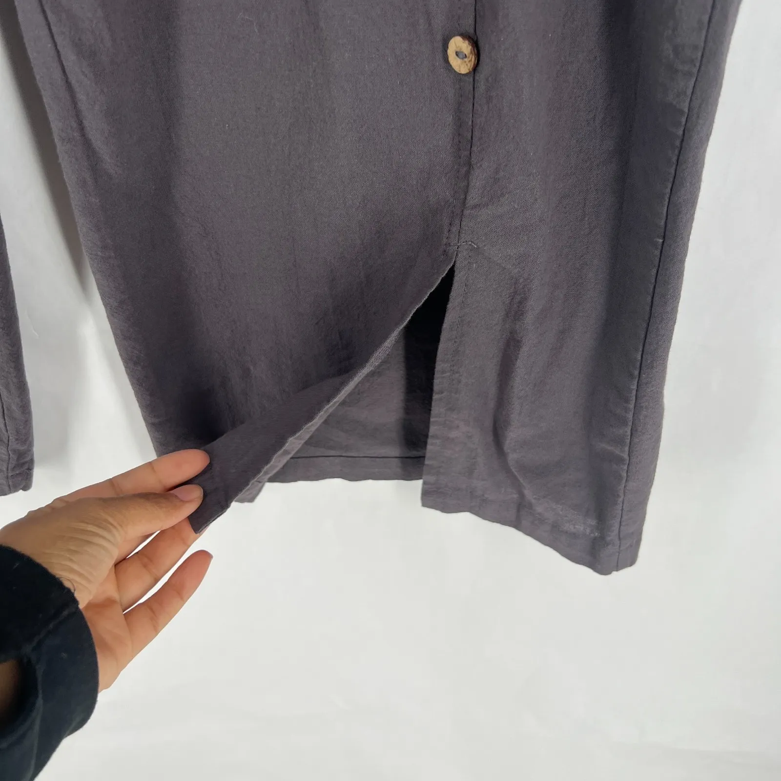 Coco + Carmen Wide Leg Pants Womens L\XL Gray Cotton High Rise Elastic Waist - Image 5