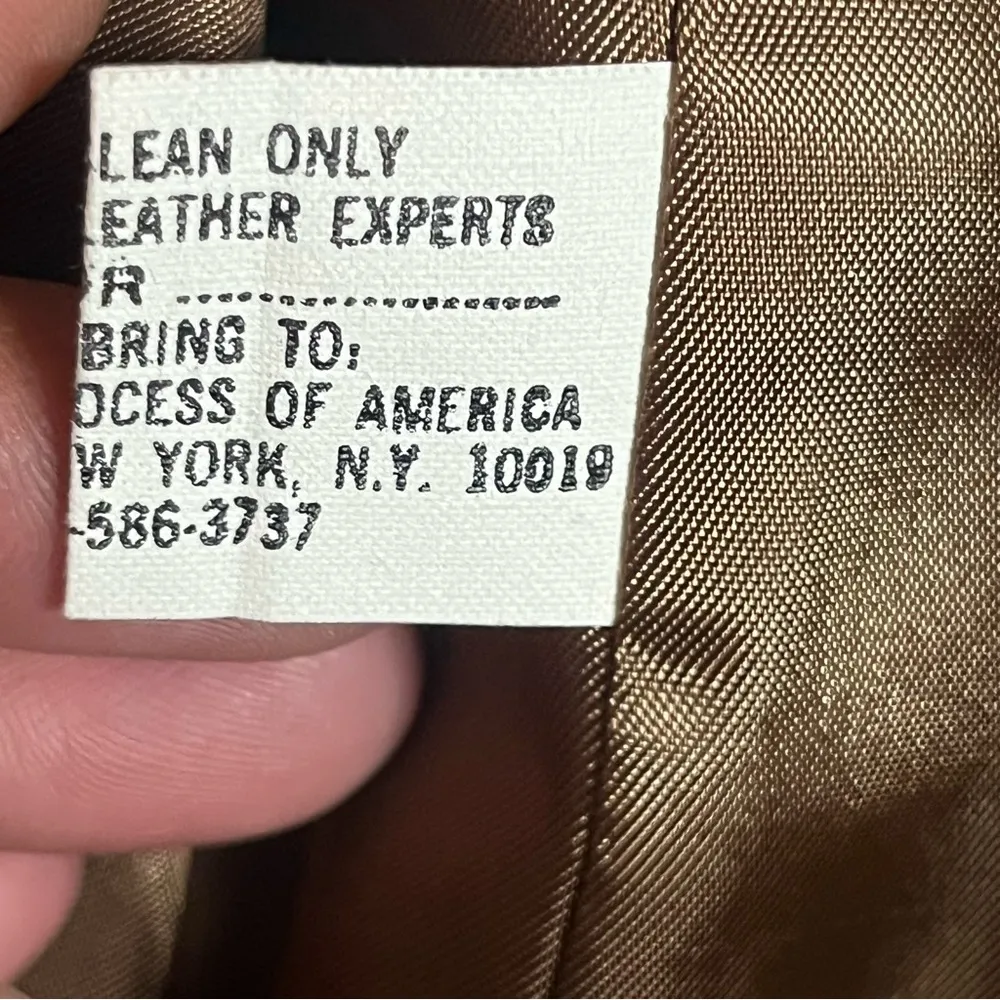 Women’s Vintage A&F Originals Leather Lined‎ Open Front Jacket Size 15/16 Tan Size L - Image 4