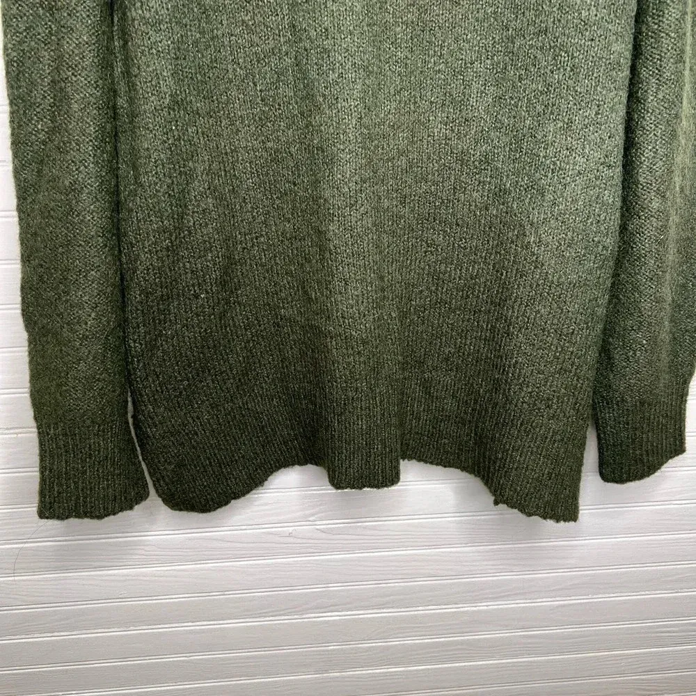 Topshop Women's Green Chunky Knit Mock Neck Oversized Sweater XS US 0-2 - Image 9
