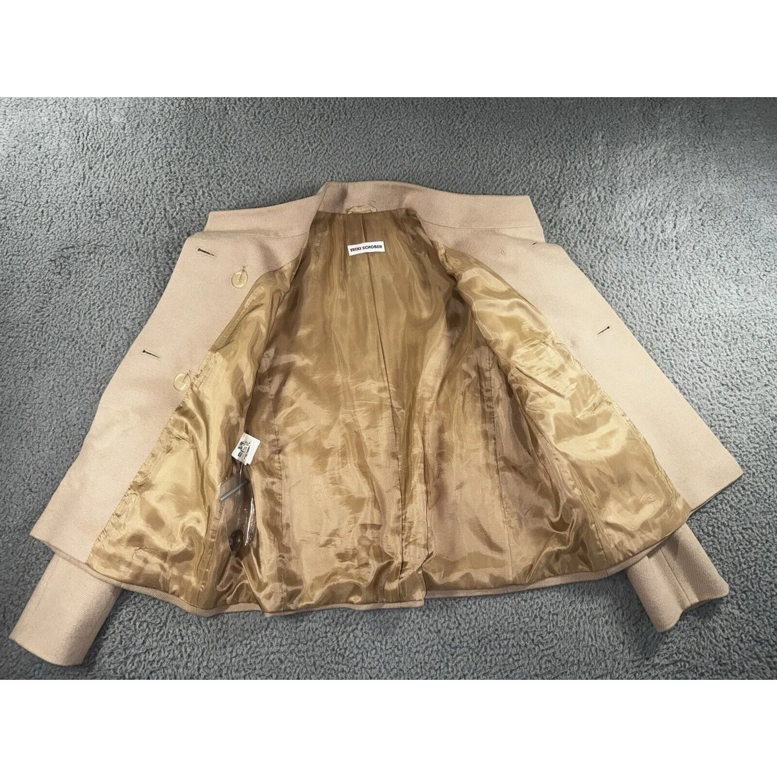 Trixi Schober Jacket Women‎ 4 Double Breasted New Wool Angora Brown - Image 2