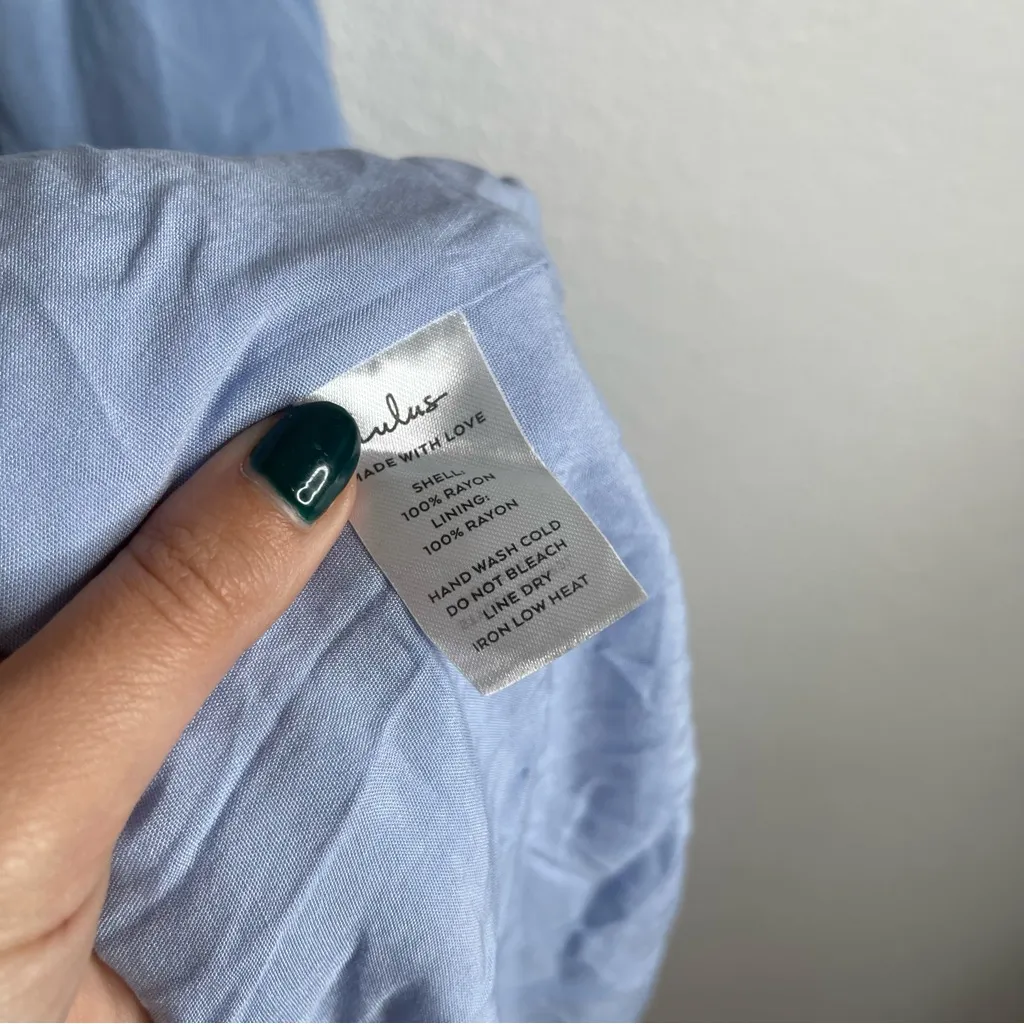 Lulus Looking Up Light Blue Smocked Tie-Strap Midi Dress Size Medium - Image 5