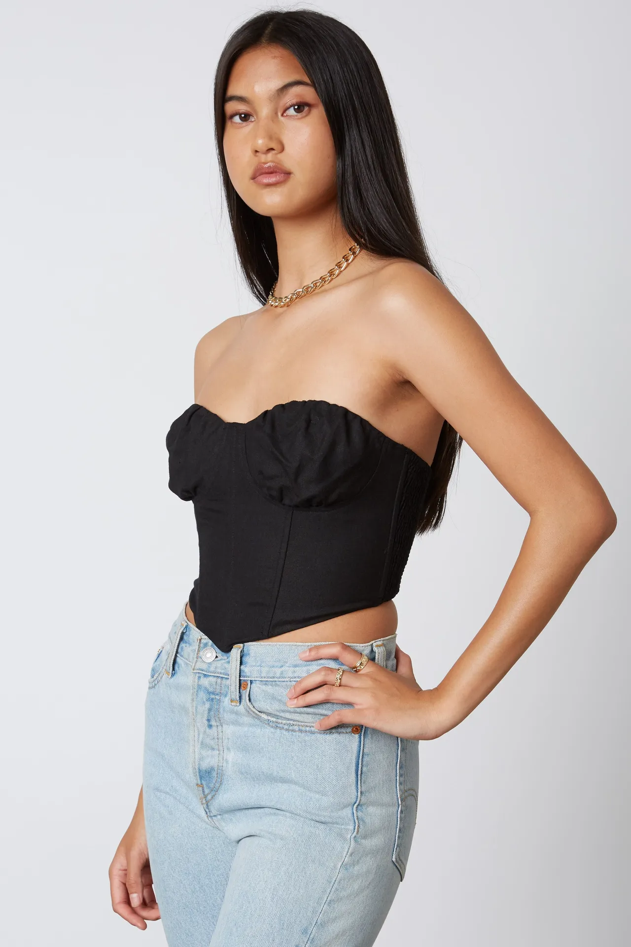 Cotton Candy LA Bustier Wired Corset Top Black  - Image 2