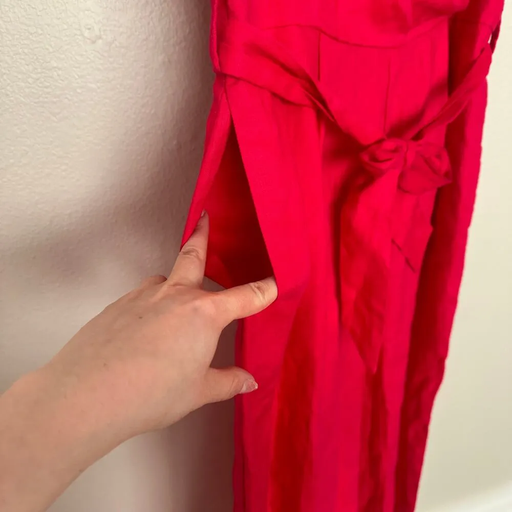 Sz 8 Hot Pink Linen Jumpsuit with Pockets Paul Costelloe Living Studio - Image 7