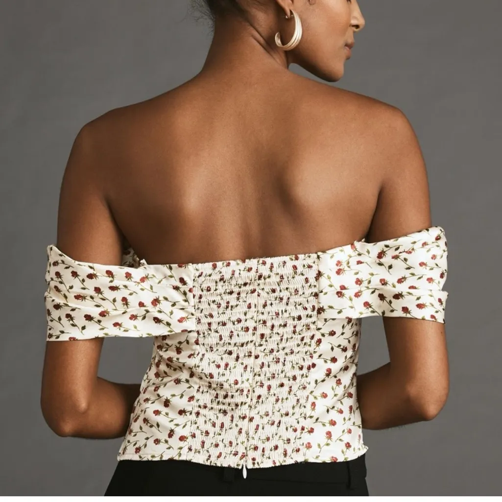 NWT  reformation lux 100% silk top in Madison size o floral - Image 2