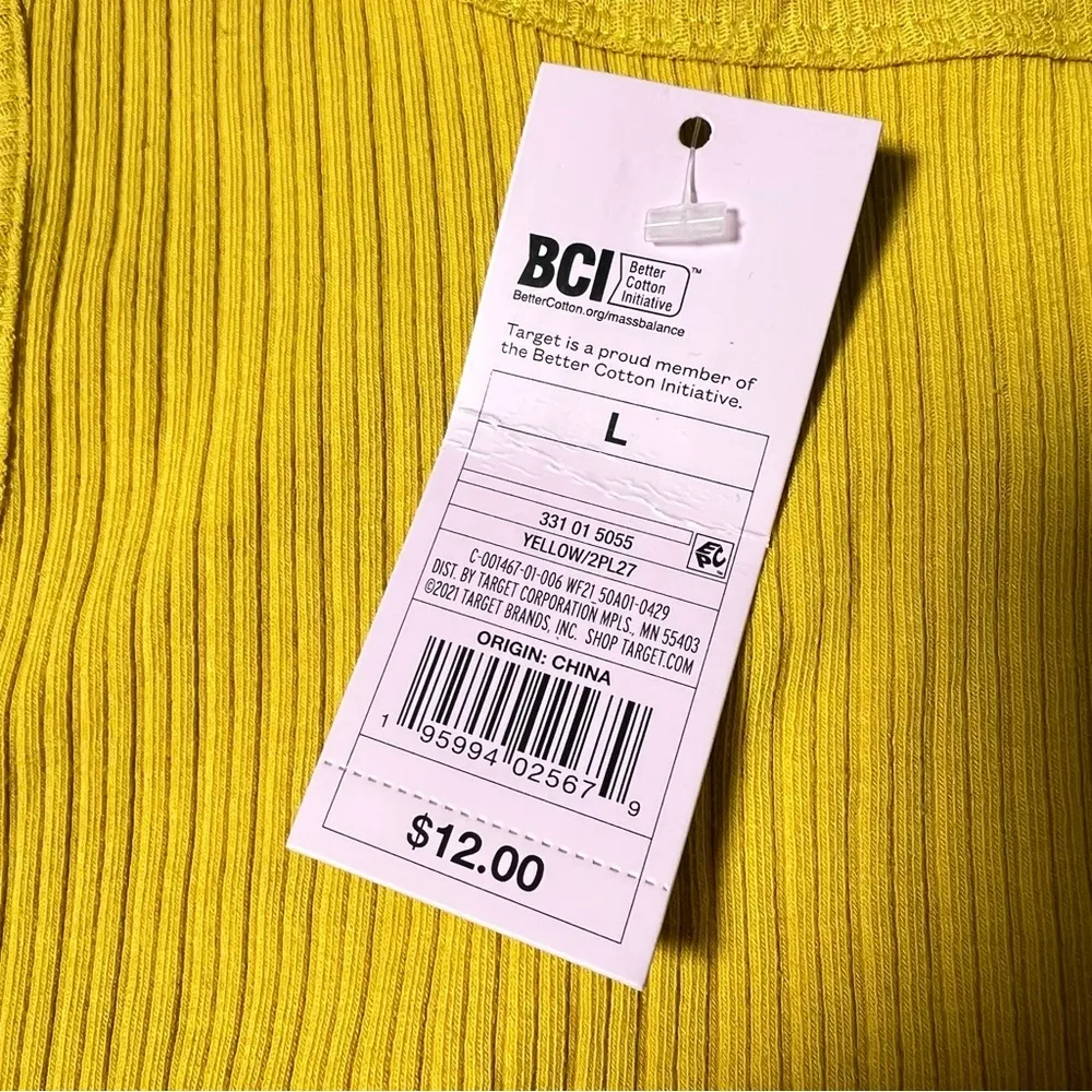 NWT Wild Fable Mustard Yellow Ribbed Knit Cropped Tie Tank Top - Image 8