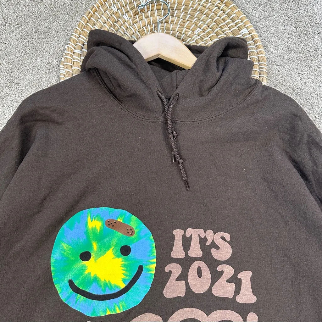 Lonely Ghost Women’s Sweatshirt Hoodie Pullover It’s Cool To Care 2021 Brown XXL - Image 4