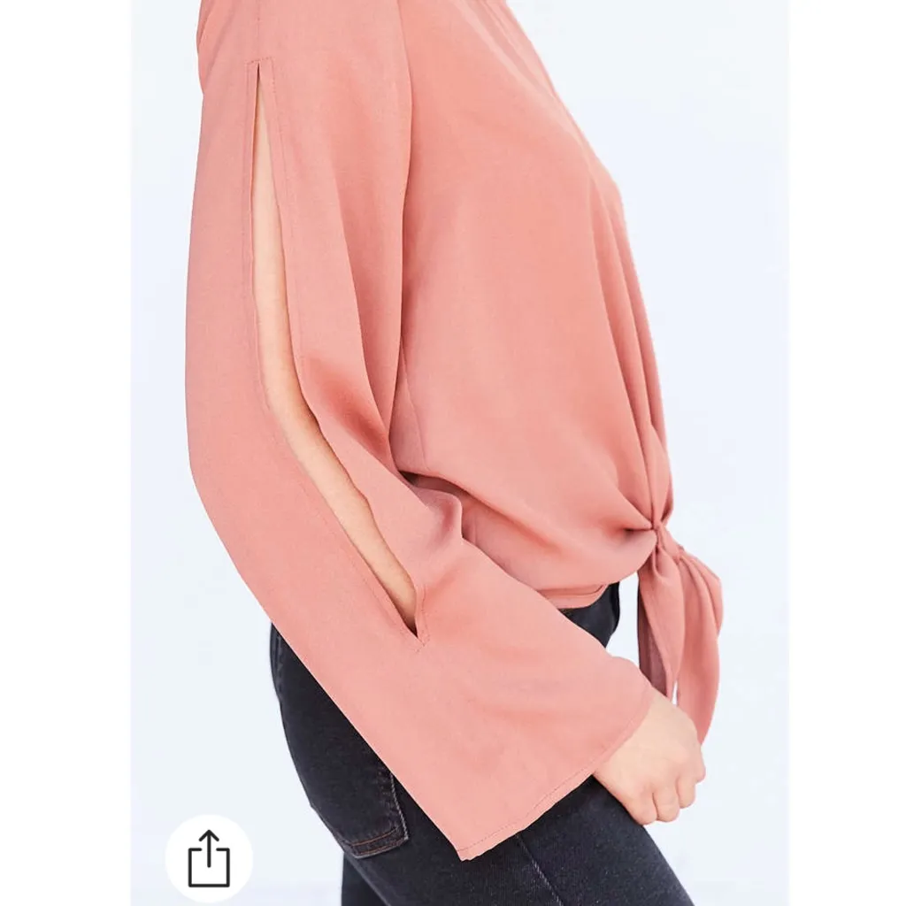 Urban Outfitters Silence + Noise Split Sleeve Tie Front NEW - Image 3