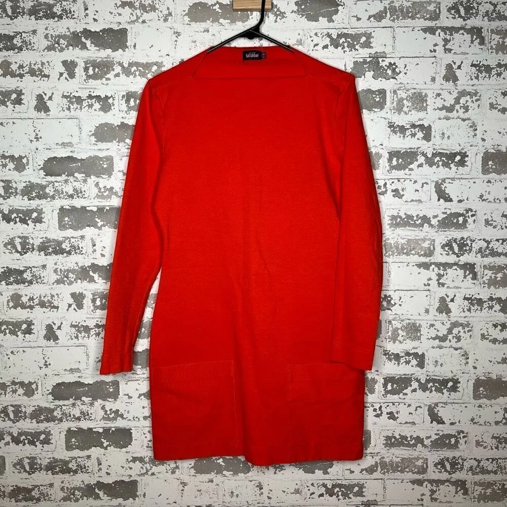 Saturday Kate spade | women square neck bright orange dress - Image 9