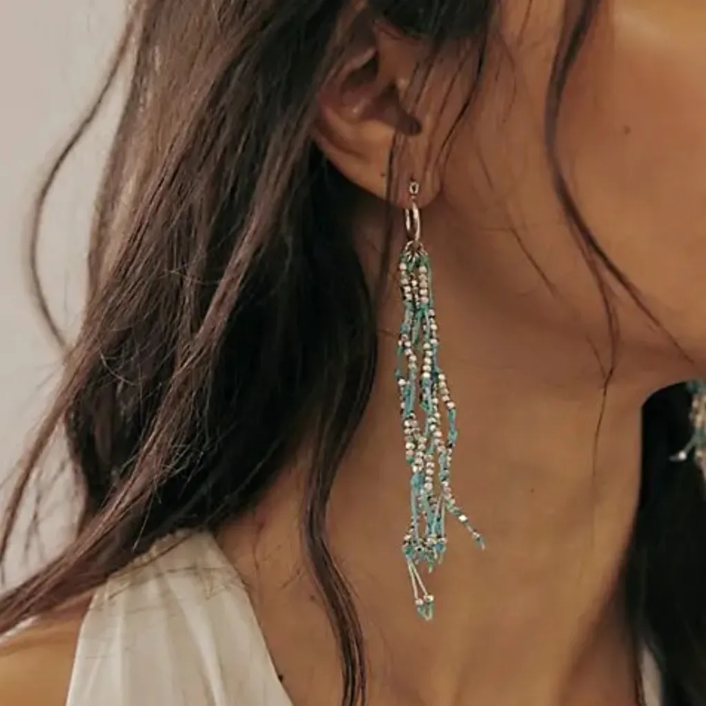 NWT Free People Badlands Dangle Earrings in Seafoam/Silver - Image 2