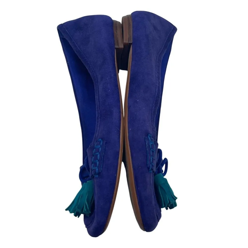 DKNY New York Suede Ballet Flat Loafer Tassel Purple Green SZ 6 - Image 7