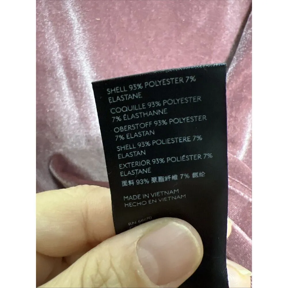 By Anthropology Shirt Sz XS Velvet Top Short Sleeves Metallic Stretchy - Image 3