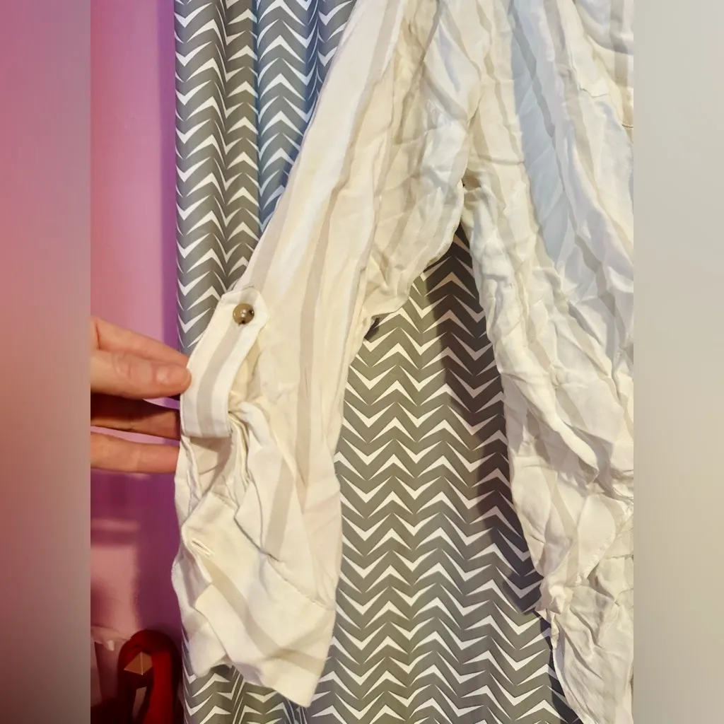 Anthropologie / Maeve | Sandbridge Striped Button Down Blouse, Size L - Image 5