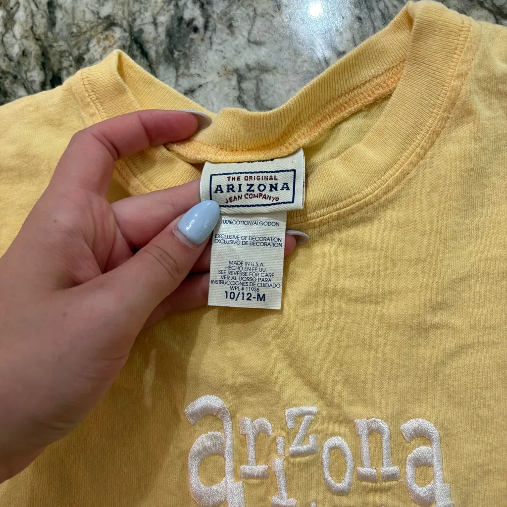 Y2K Arizona Jeans Co. Boxy Baby Tee Butter Yellow - Image 3
