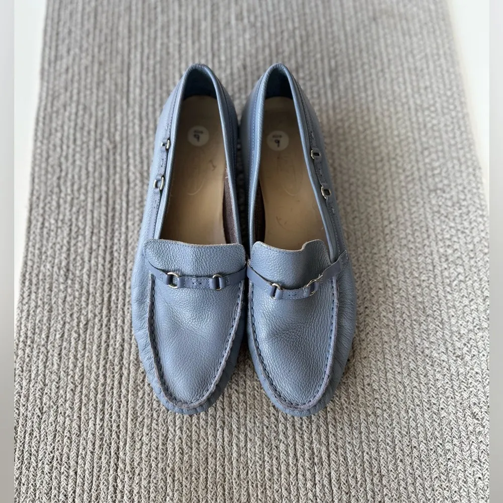 Talbots Light Baby Blue Soft Leather Loafers Size 9 - Image 8