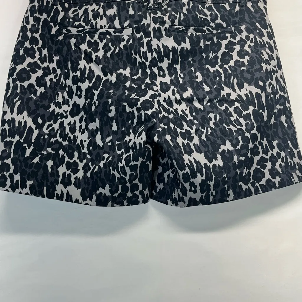 ISSAC MIZRAHI DISTRESSED LEOPARD PRINT SHORTS SZ 4 BLACK &‎ GRAY NEW - Image 2