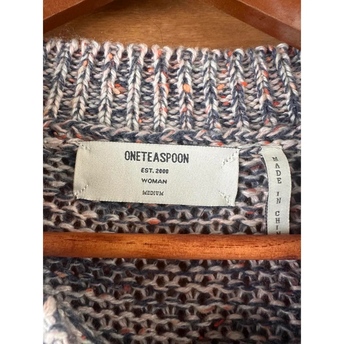 One Teaspoon Hackney Knit Oversized Marled Sweater Wool Blend Women’s Medium - Image 8