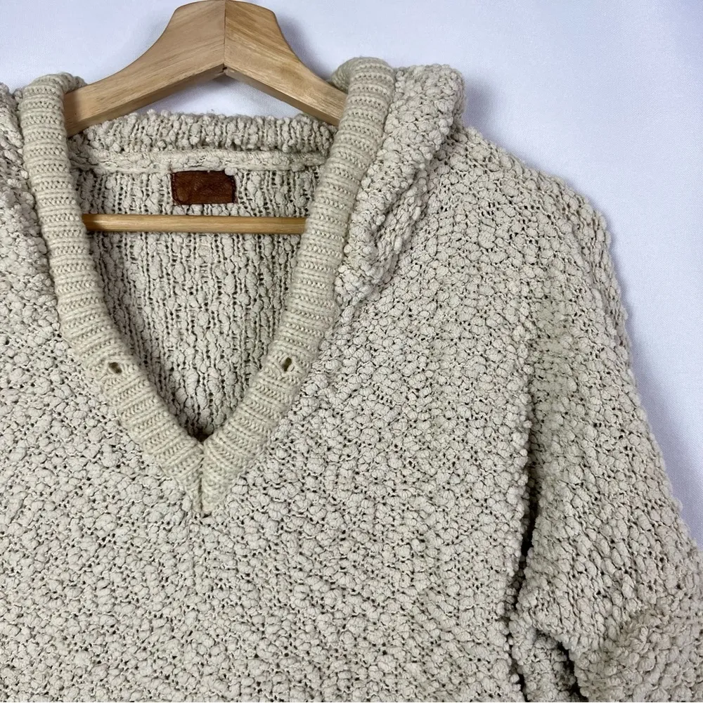 Boutique POL Beige Chenille Boucle Pullover Hoodie Sweatshirt S - Image 4