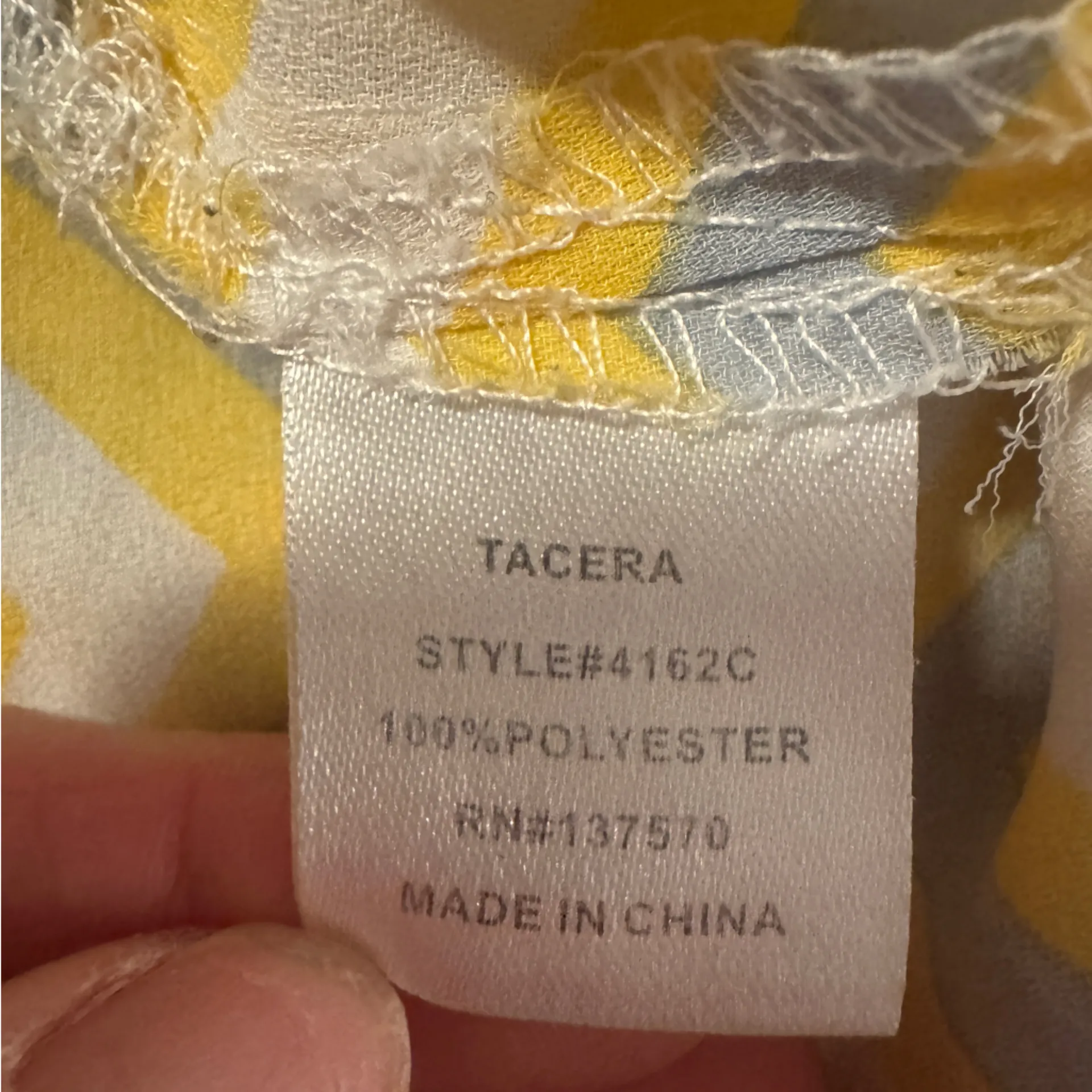 Tacera  Yellow and White Zigzag Blouse - Image 4