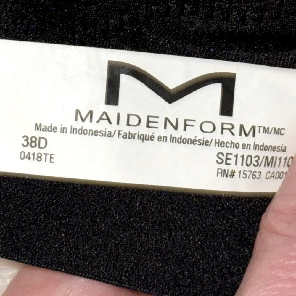 Maidenform Convertible Long Line Push Up Underwire Bra Black 38D - Image 8