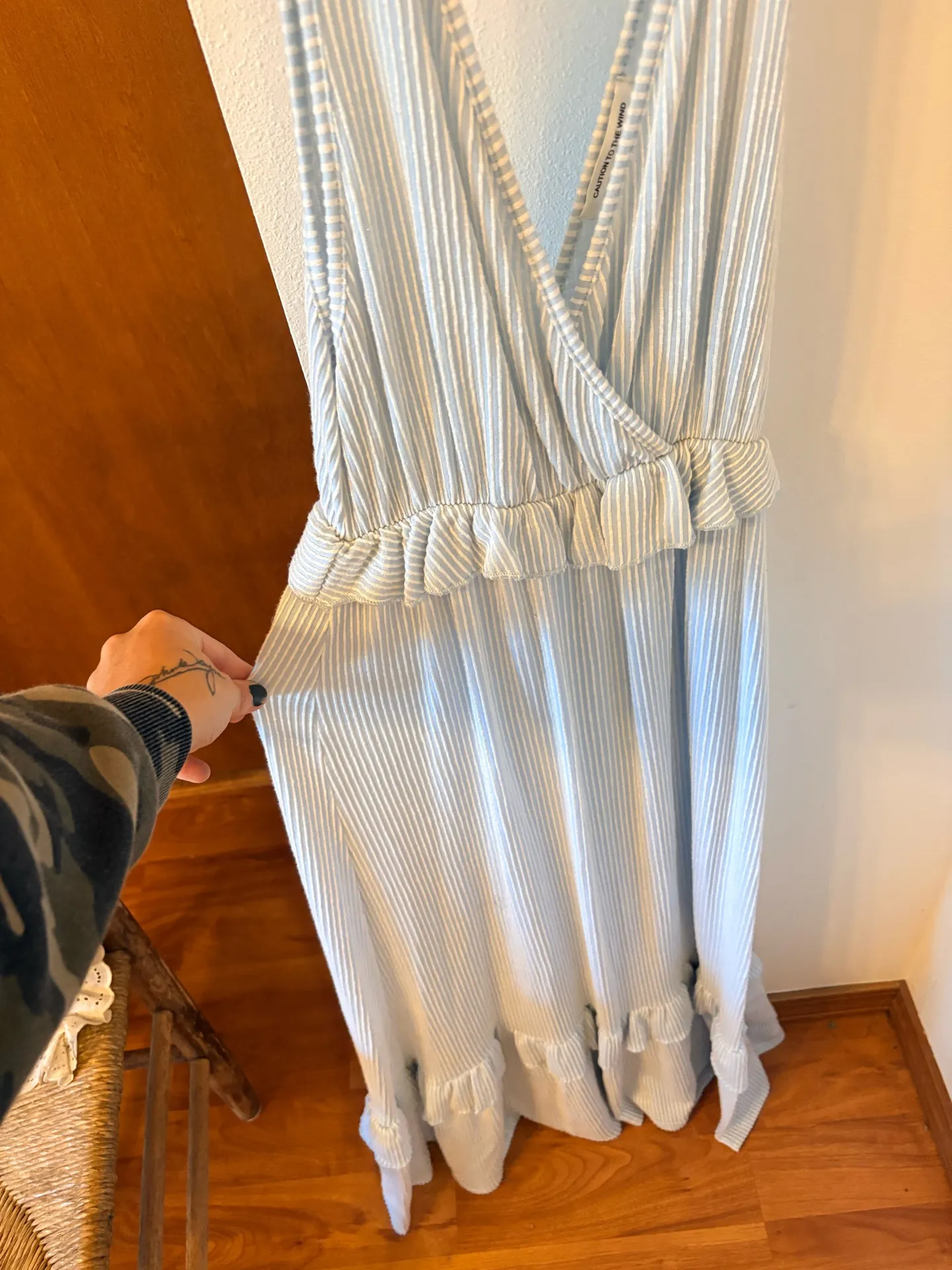 Blue Striped Maxi Dress - Image 2