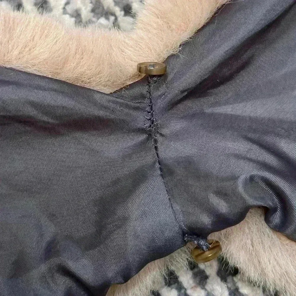 Anthropologie Marrakech Faux Fur Aviator Moto Jacket | Olive Grey | Size M - Image 16