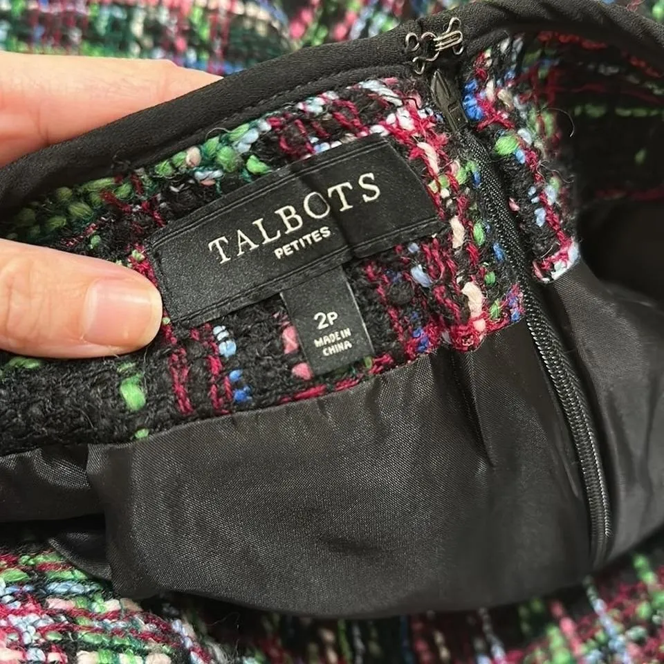 Talbots  | Multicolor Wool Blend Tweed Pencil Skirt - Image 4