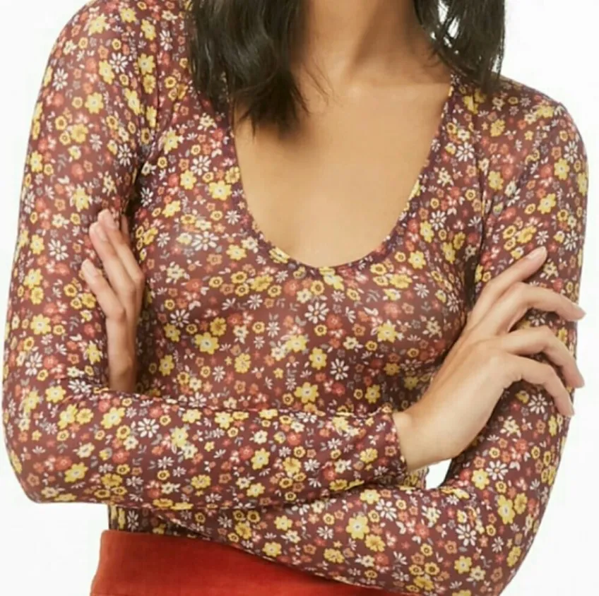 NWT Ditsy Floral Mesh Bodysuit - Image 2