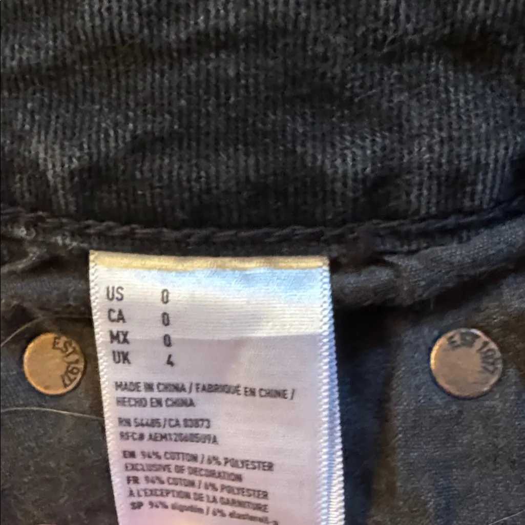 American Eagle Black Denim Skirt Distressed Size 0 - Image 6