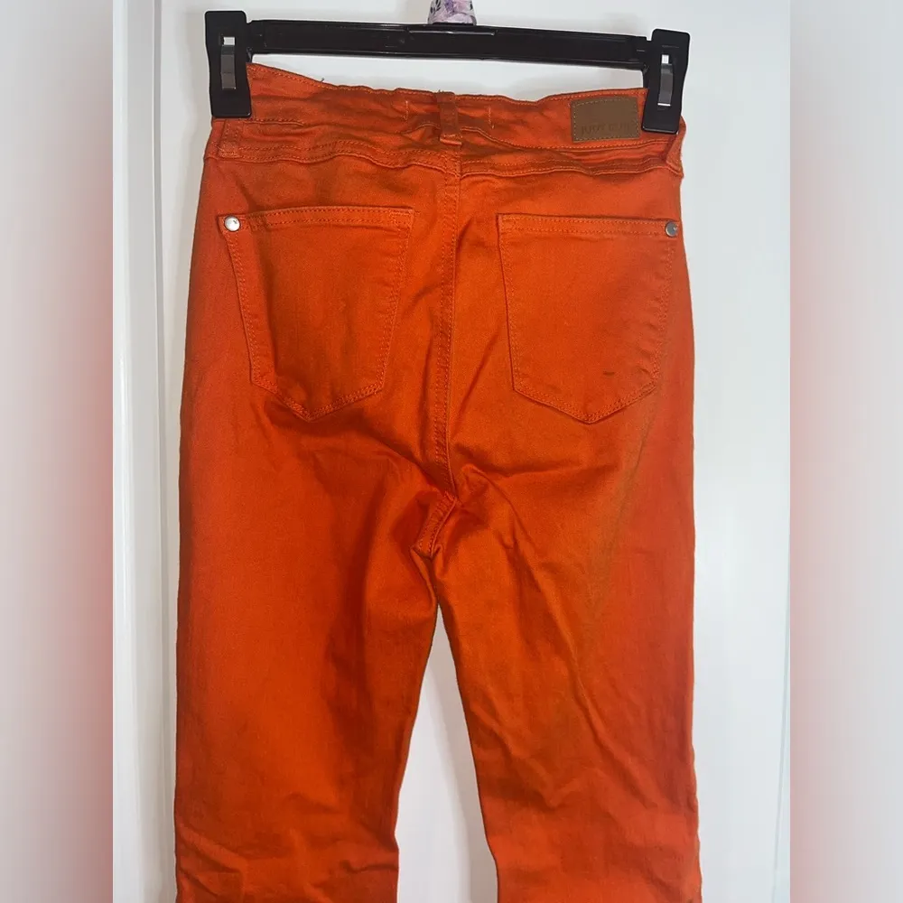 Judy Blue Orange Stretch Super Flare Bellbottom Jeans Sz 1/25 Women's Bohemian - Image 7