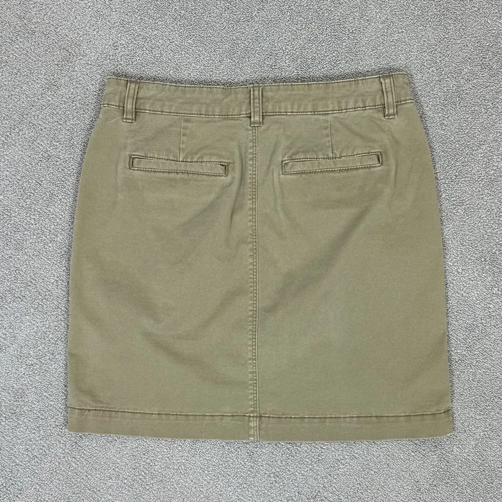 G.H. Bass Twill Utility Mini Pencil Skirt Khaki Green Size 2 Cotton Green - Image 6