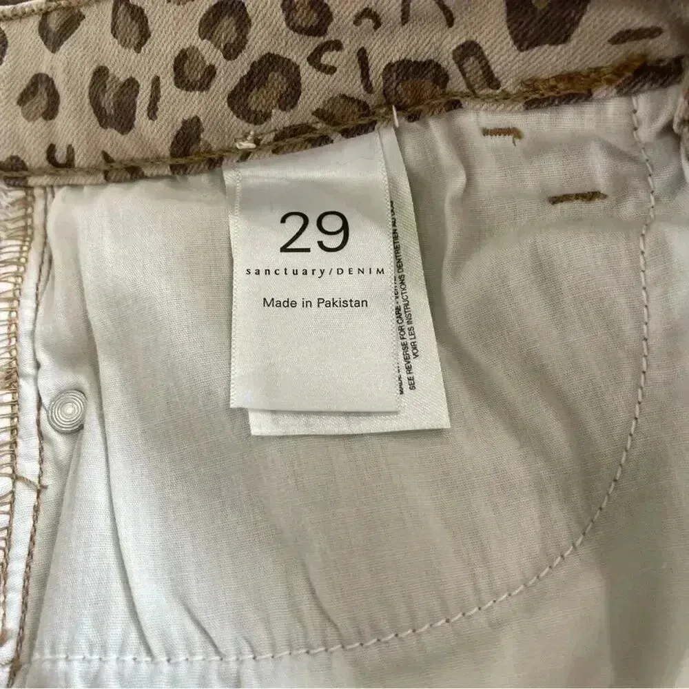 Sanctuary  Denim Simone Leopard Print Mini Skirt Size 29 EUC - Image 10