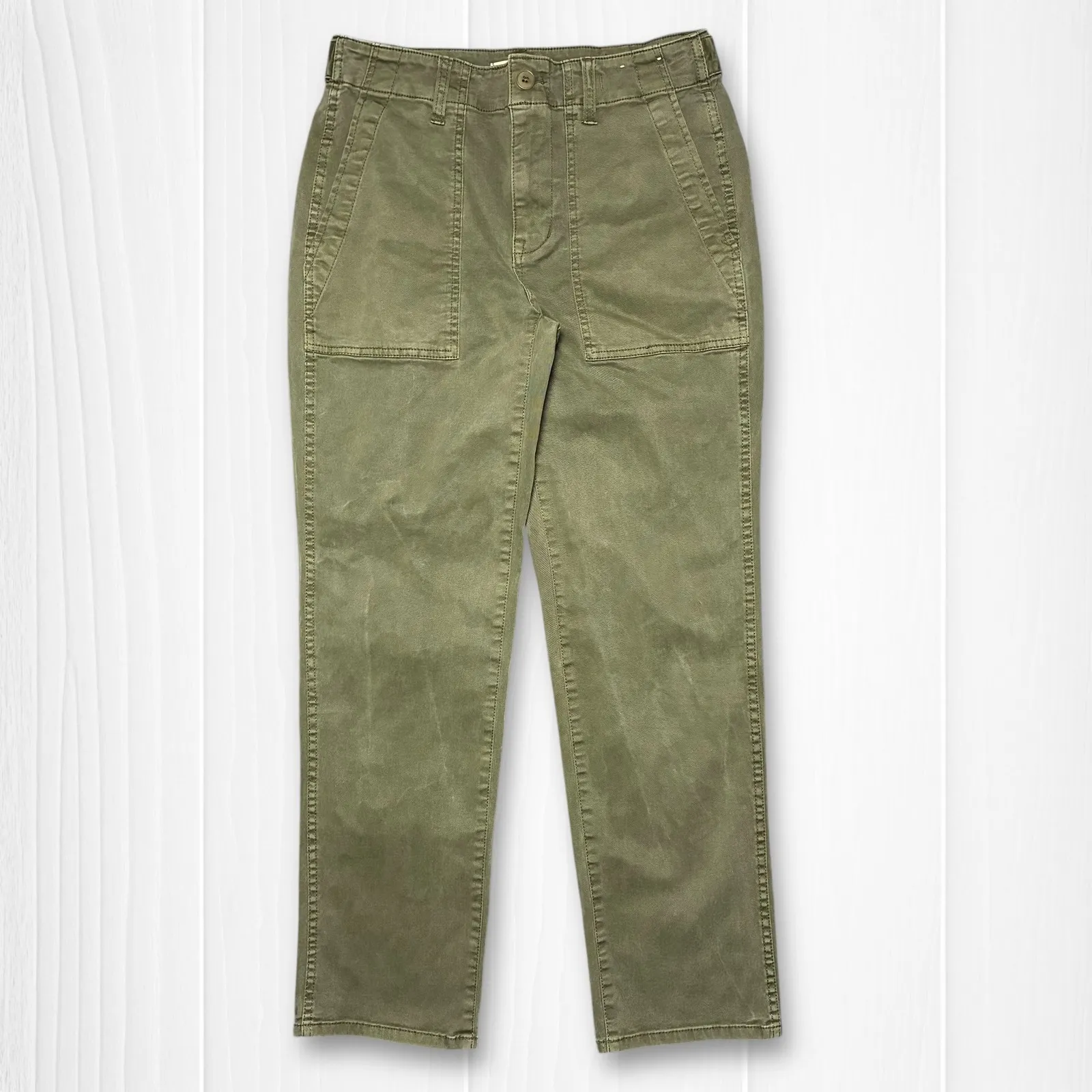 Madewell The Slim Straight Utility Pant Olive Green Women's 26 - Image 2